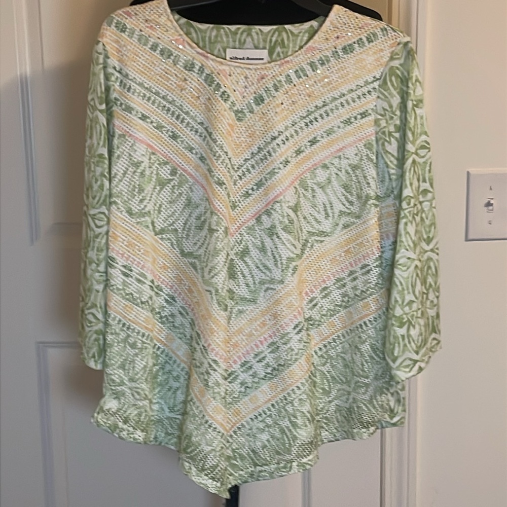 Alfred Dunner Green Blouse Size XL